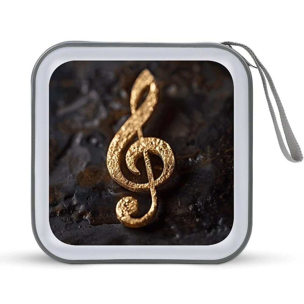 FekiLoot Music Note CD Case Portable DVD Case Holder Large Storage Disc Wallet Bag 40 Capacity Hard Plastic Disc Cases Storage Binder DVD Case Wallet for Car Home Travel