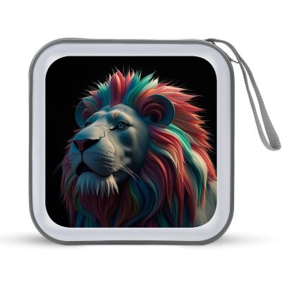 FekiLoot Abstract 3D Art Lion CD Case Portable DVD Case Holder Large Storage Disc Wallet Bag 40 Capacity Hard Plastic Disc Cases Storage Binder DVD Case Wallet for Car Home Travel