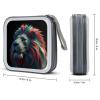 FekiLoot Abstract 3D Art Lion CD Case Portable DVD Case Holder Large Storage Disc Wallet Bag 40 Capacity Hard Plastic Disc Cases Storage Binder DVD Case Wallet for Car Home Travel view 2