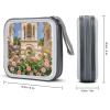 FekiLoot Flowers And Architecture CD Case Portable DVD Case Holder Large Storage Disc Wallet Bag 40 Capacity Hard Plastic Disc Cases Storage Binder DVD Case Wallet for Car Home Travel view 2