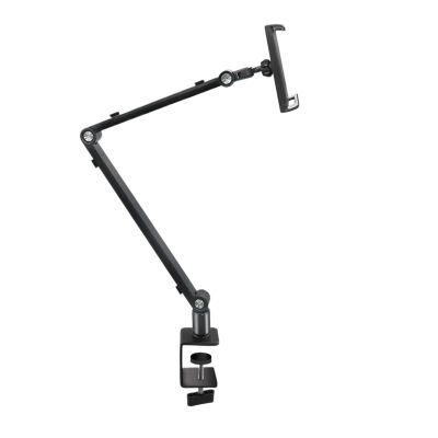 360 Fold Portable Display Stand, Aluminum Long-Arm Rotating Stand, Desktop Installation(White)