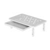 3-Level Adjustable Monitor & Laptop Stand, Desk Organizer with Drawer(White.) view 1