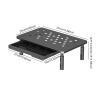 3-Level Adjustable Monitor & Laptop Stand, Desk Organizer with Drawer(White.) view 4