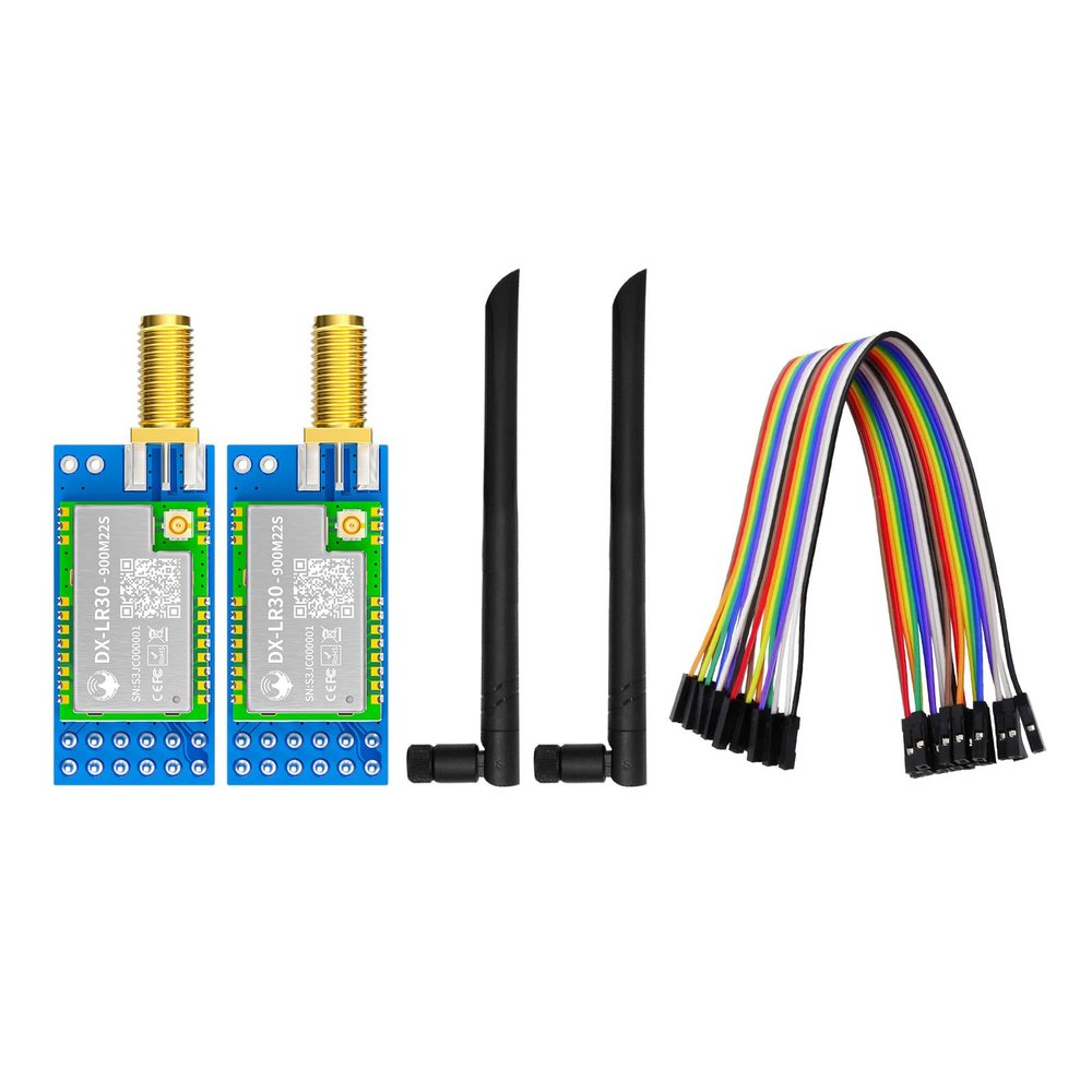 DX-LR30 Development Kit Semtech SX1262 LORA SPI Interface Module 868 915MHz with 2PCS Antenna 22 dBm 8KM Long Rang for Arduino LoRaWAN Meshtastic DIY CE FCC(DX-LR30-900-SET-T0)