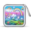 FekiLoot Rainbow CD Case Portable DVD Case Holder Large Storage Disc Wallet Bag 40 Capacity Hard Plastic Disc Cases Storage Binder DVD Case Wallet for Car Home Travel view 1
