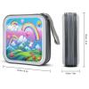 FekiLoot Rainbow CD Case Portable DVD Case Holder Large Storage Disc Wallet Bag 40 Capacity Hard Plastic Disc Cases Storage Binder DVD Case Wallet for Car Home Travel view 2