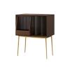 CFGH6FDF Records Light Luxury Wooden Vinyl Record Cabinet with Sliding Doors, High Legged Books CD Storage Rack Album Book view 1