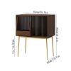 CFGH6FDF Records Light Luxury Wooden Vinyl Record Cabinet with Sliding Doors, High Legged Books CD Storage Rack Album Book view 2