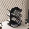 CFGH6FDF Records Open Plan Rotatable Vinyl Record Storage Stand Multi-functional Wooden CD Display Rack Album Book view 4