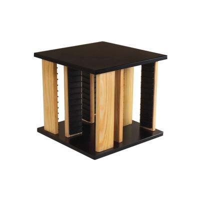 CFGH6FDF Records Rotatable Wooden CD Record Rack Game Disc Storage Shelf Album Book