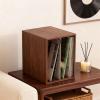 CFGH6FDF Records Home Tabletop Vinyl Record Storage Rack Wooden CD Albums Books Box Album Book view 4