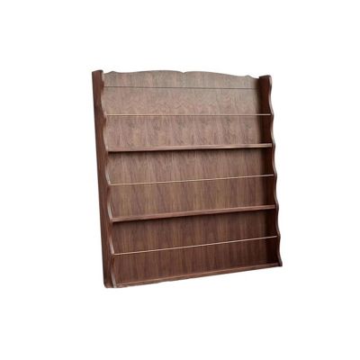 CFGH6FDF Records Floor Standing Wooden Vinyl Record Storage Holder with Brass Divider CD Books Display Rack Album Book
