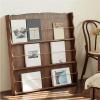CFGH6FDF Records Floor Standing Wooden Vinyl Record Storage Holder with Brass Divider CD Books Display Rack Album Book view 4