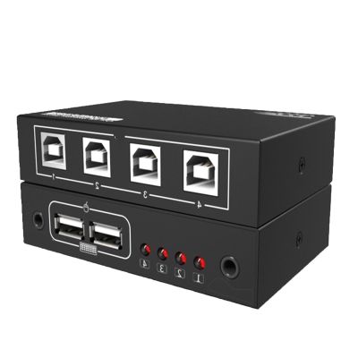 4-Port USB Synchronizer, Keyboard Mouse KVM Switch/Distributor, Multi-Opening DNF Game Control Synchronizer, for Game Tudios, Security/Stock Market Surveillance, Offices