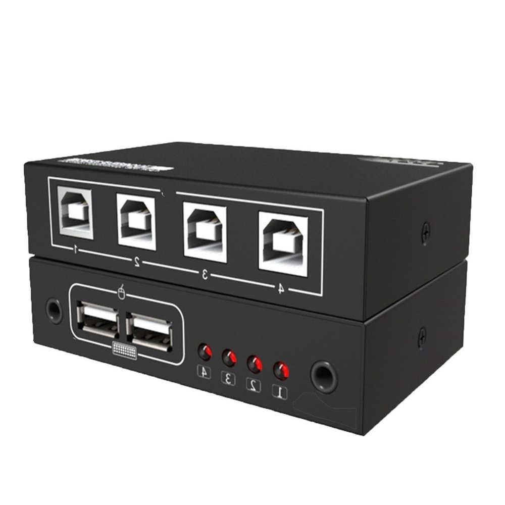 4-Port USB Synchronizer, Keyboard Mouse KVM Switch/Distributor, Multi-Opening DNF Game Control Synchronizer, for Game Tudios, Security/Stock Market Surveillance, Offices