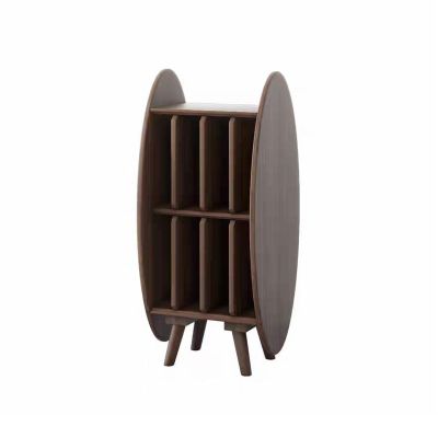 CFGH6FDF Records Modern Creativity Wooden Vinyl Record Storage Cabinet for Living Room Bedroom Lounge Album Book(Walnut Colour)