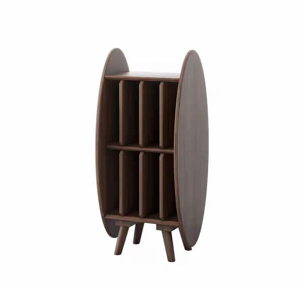 CFGH6FDF Records Modern Creativity Wooden Vinyl Record Storage Cabinet for Living Room Bedroom Lounge Album Book(Walnut Colour)