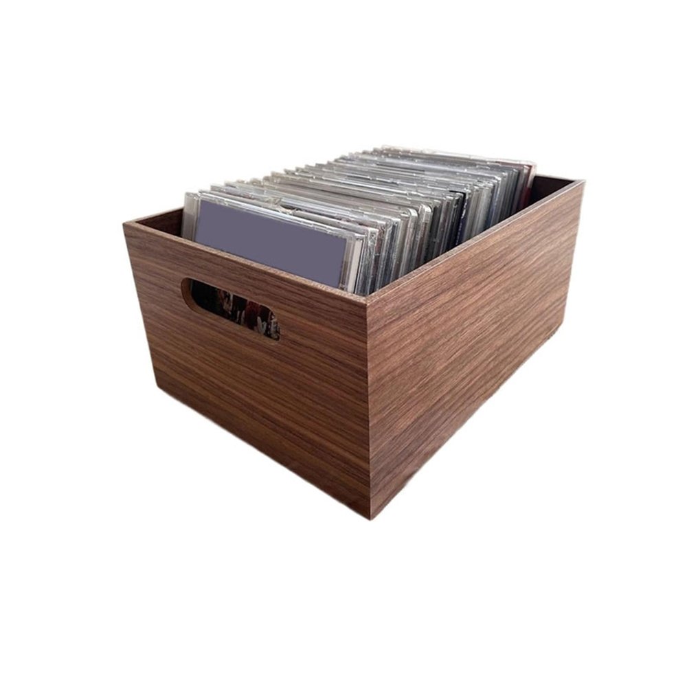 CFGH6FDF Records Multifunctional CD Record Box Wooden Albums Retro Storage Rack Album Book