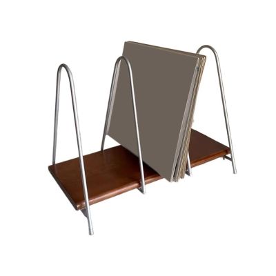 CFGH6FDF Records Open Desktop Creativity Vinyl Record Rack with Wooden Base and Metal Bracket Album Book