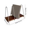 CFGH6FDF Records Open Desktop Creativity Vinyl Record Rack with Wooden Base and Metal Bracket Album Book view 2