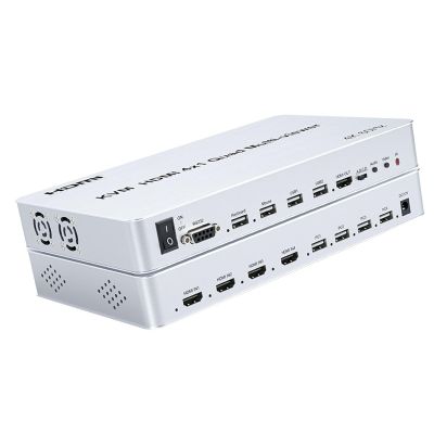 HDMI Splitter - 4-Port Synchronizer, 4 in 1 Out DNF Game Control Synchronizer, 4K 60Hz KVM Screen Switch/Distributor, for Game Tudios, Security/Stock Market Surveillance, Offices