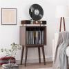 CFGH6FDF Records Home Wooden Vinyl Record Storage Cabinet with Legs Display Rack for Albums Books Magazines Album Book view 4