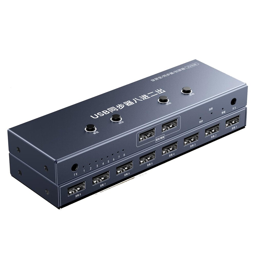 KVM Switcher/Distributor - 2/4/8 Ports USB Synchronizer, Keyboard Mouse Shared Display Synchronization Controller, for Game Tudios, Security/Stock Market Surveillance, Offices(8 Ports)