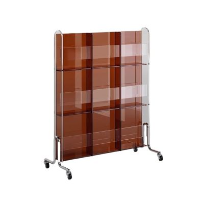 CFGH6FDF Records Multi-functional Movable with Caster Wheel Vinyl Record Storage Rack Newspaper Books Display Shelf Album Book