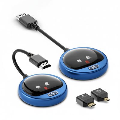 Wireless HDMI Transmitter and Receiver 4K, LED Display Wireless HDMI Extender with 2.4G &5G Chip for Casting Video &Audio from Laptop PC Camera Cable Box PS5 to Monitor Projector HDTV -165FT Dark Blue