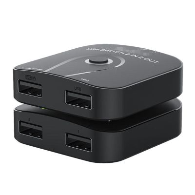 2 Ports USB Synchronizer, USB 3.0 Extender/Splitter, USB Printer Sharing Device, Computer Keyboard Mouse Shared Display/Distributor Controller, External USB Flash Drive Hub Converter