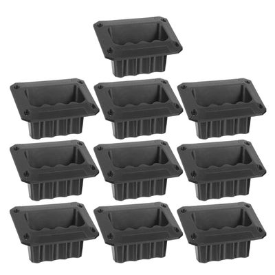 Alipis 10pcs Recessed Speaker Handle Replacement for Audio Cabinet Side Handle Black Plastic Speaker Case for Stage and Home Audio Equipment