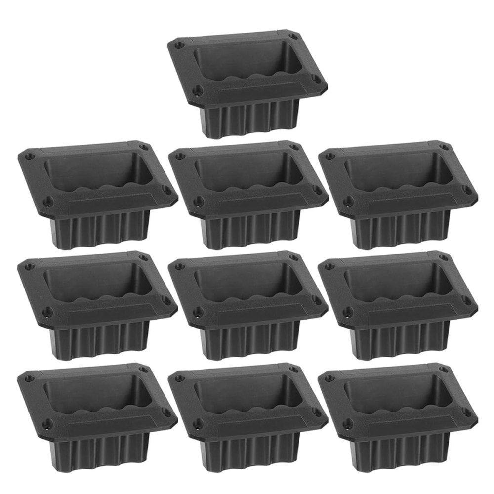 Alipis 10pcs Recessed Speaker Handle Replacement for Audio Cabinet Side Handle Black Plastic Speaker Case for Stage and Home Audio Equipment