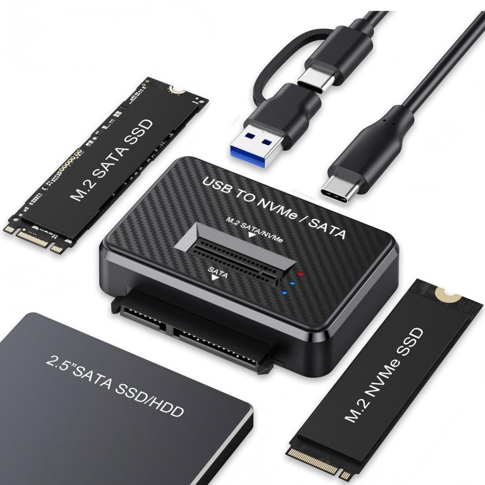 chenyang 3 in 1 USB C to M.2 NVMe/SATA Hard Drive Docking Station for M.2 SATA  NVMe SSD and 2.5" SATA SSD/HDD