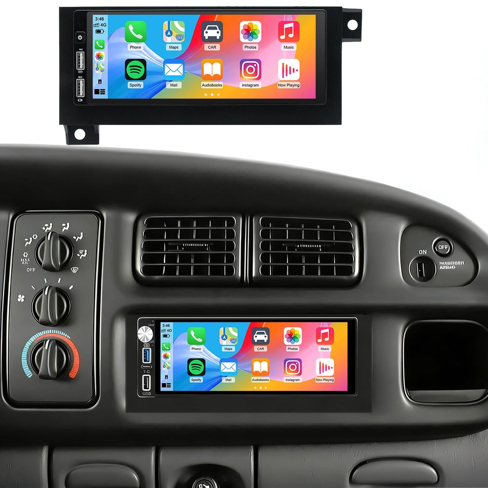 6.86" Car Radio Stereo for Dodge Ram 1500 2500 3500 19942002, Jeep Wrangler 1997-2002, Grand Cherokee 1993-1998, Town & Country 1990-2000, with Carplay Android Auto GPS WiFi FM SWC Backup Camera