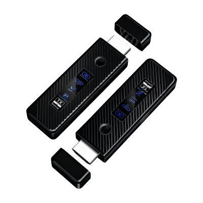 LICAEVEY Wireless HDMI Transmitter and Receiver 197ft, 4K Decode 1080P 60Hz Kit with LED Display, Dual Band 5G/2.4G Plug Play Portable HDMI Extender for Streaming (Black)