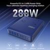 200W Charging Station,12-in-1 USB C Power Strip with Flat Plug and 5ft Extension Cord,4 AC Outlets,4 USB-A,4 USB-C Ports for iPhone 17/16/15,65W PD Fast Laptop Charger for MacBook,Home,Office (Blue) view 4