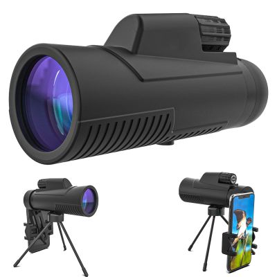 12x42 Waterproof HD Monocular Telescope with Phone Holder & Tripod for Adults Kids, Portable Lightweight FMC Lens BAK4 Prism Monocular Scope for Bird Watching Hunting Hiking Travel Camping