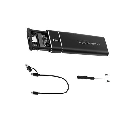Compact USB 3.1 Gen2 M.2 NVMe SSD Adapter 2230 2242 2260 2280 Size Support 100mm L x 31mm W Aluminum Enclosure 10Gbps Transmission