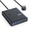 200W Charging Station,12-in-1 USB C Power Strip with Flat Plug and 5ft Extension Cord,4 AC Outlets,4 USB-A,4 USB-C Ports for iPhone 17/16/15,65W PD Fast Laptop Charger for MacBook, Home, Office, Dorm view 1
