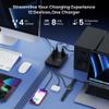 200W Charging Station,12-in-1 USB C Power Strip with Flat Plug and 5ft Extension Cord,4 AC Outlets,4 USB-A,4 USB-C Ports for iPhone 17/16/15,65W PD Fast Laptop Charger for MacBook, Home, Office, Dorm view 2