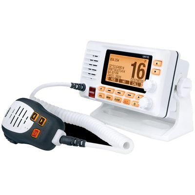 UM725 - Aftermarket Replacement Fixed Mount Marine VHF Radio - White Compatible with Uniden