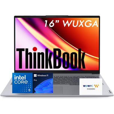 Lenovo ThinkBook 16 Business Laptop, 16" FHD+, Intel Core i5-13420H(Beats i7-1355U), 32GB DDR5 RAM, 2TB SSD, Thunderbolt 4, RJ-45, Windows 11 Pro, WOWPC Bundle, No Mouse