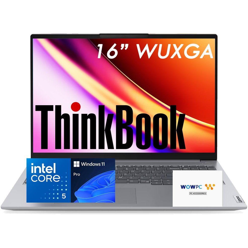 Lenovo ThinkBook 16 Business Laptop, 16" FHD+, Intel Core i5-13420H(Beats i7-1355U), 32GB DDR5 RAM, 2TB SSD, Thunderbolt 4, RJ-45, Windows 11 Pro, WOWPC Bundle, No Mouse