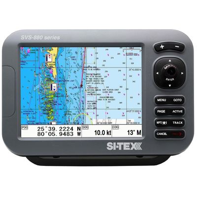 SVS-880CE+ - Aftermarket Replacement Standalone 8 Inch Chartplotter System with Color LCD Internal and External GPS Antenna and C-MAP 4d Card Compatible with SI-TEX