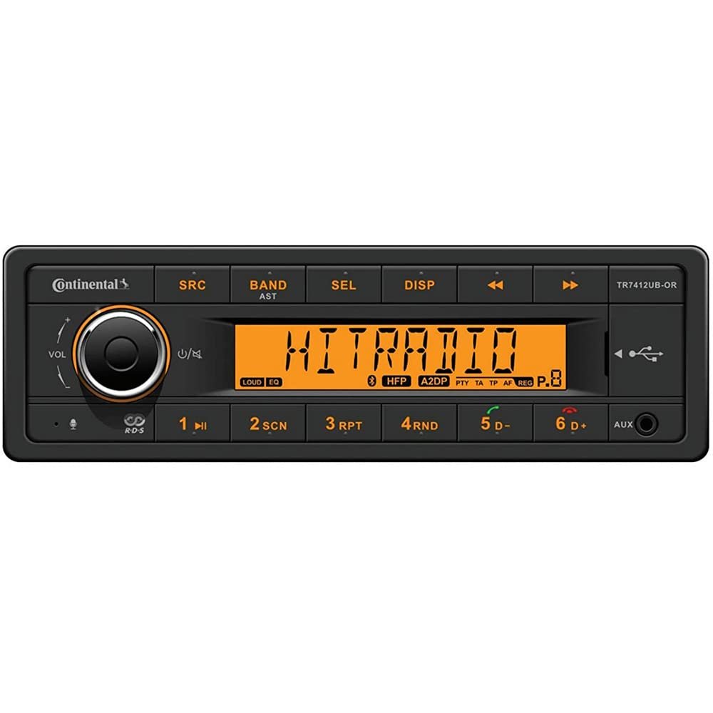 TR7412UB-ORK - Aftermarket Replacement Stereo with AM FM BT USB - Harness Included - 12v Compatible with Continental