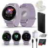 Garmin Approach J1 Junior GPS Golf Smartwatch, Silver Aluminum Bezel with Lilac ComfortFit Fabric Band, Features for Learning and Improving, Pace of Play Timer Bundle view 1