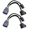 OBD2 to OBD1 Distributor Jumper Harness 2Pcs Engine Dizzy 10 Pin for 1999-2000 Si 96-01 Integra Swap view 1