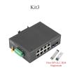 Industrial Gigabit Transceiver 2 SFP to 8 POE 10/100/1000M Fiber Optic Switch 550M/2KM/3KM Modules for Network(Kit3) view 2