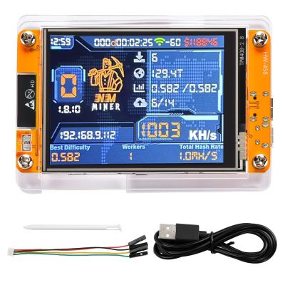 Bitcoin Miner V2.1 ESP-WROOM-32 ESP32 Development Board 2.8 inch Smart Display, Bitcoin Lottery Miner, BTC Solo Miner, Lottery Miner kit 1010H/s Crypto Solo Lottery MinerConfiguration Required
