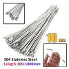 304 Stainless Steel Cable Tie 10/20/50/100/200 Pcs 10mm 0.39 inch Exhaust Wrap Multi-Purpose 304 Stainless Steel Metal Cable Tie banding self-locking zip ties(50PCS,10x450mm) view 3